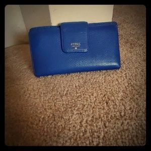 Blue Fossil Leather Wallet